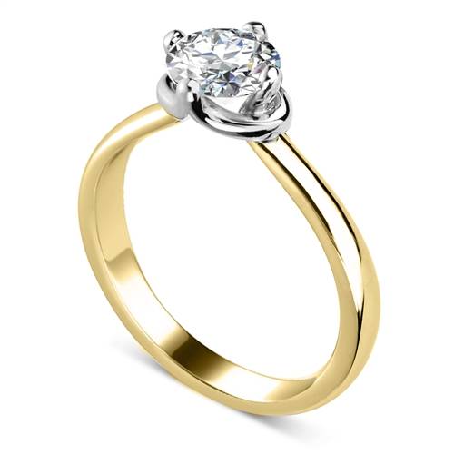 Round Diamond Engagement Ring Yellow Gold