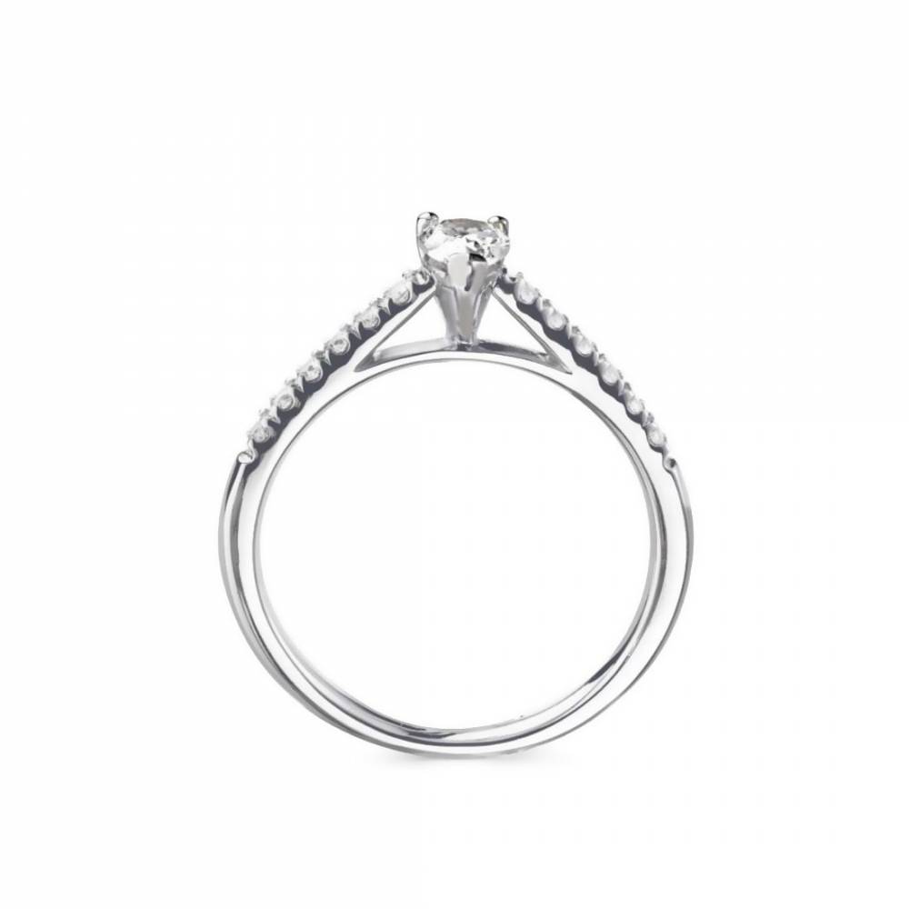 Pear Diamond Shoulder Set Engagement Ring P