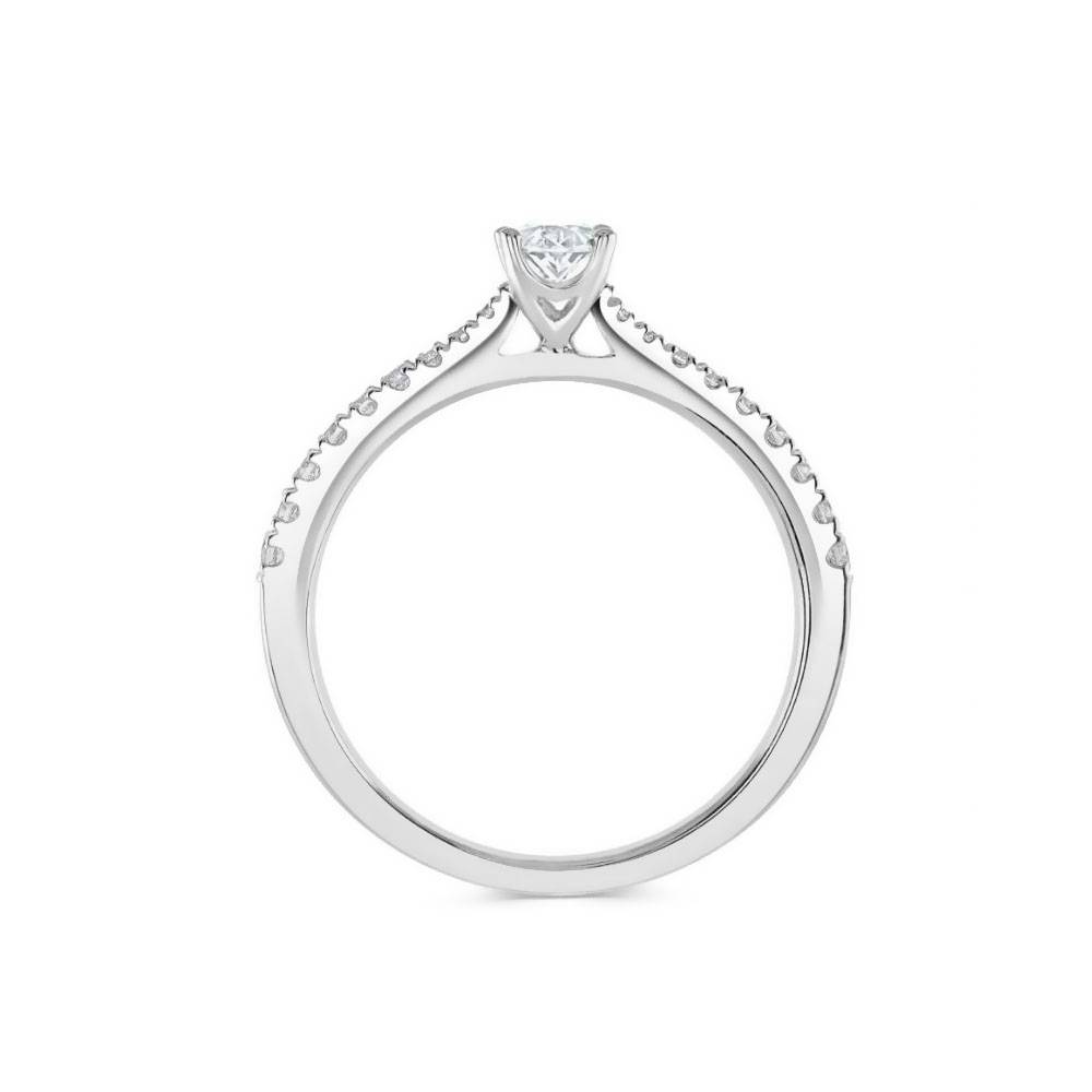 Oval Diamond Shoulder Set Engagement Ring P