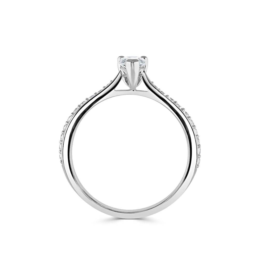 Pear Diamond Shoulder Set Engagement Ring P