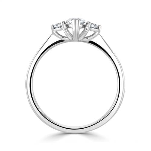 Modern Marquise & Round Diamond Trilogy Ring P