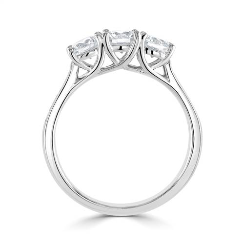 Round 3 Stone Diamond Ring With Shoulder Diamonds P