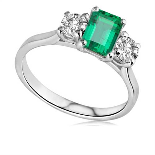 Emerald & Diamond Trilogy Ring
 P