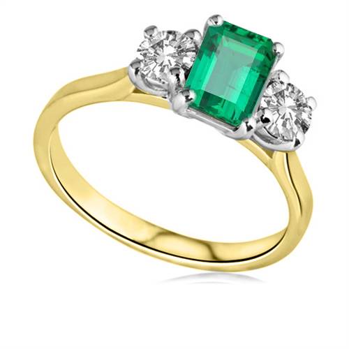 Emerald & Diamond Trilogy Ring
 Y