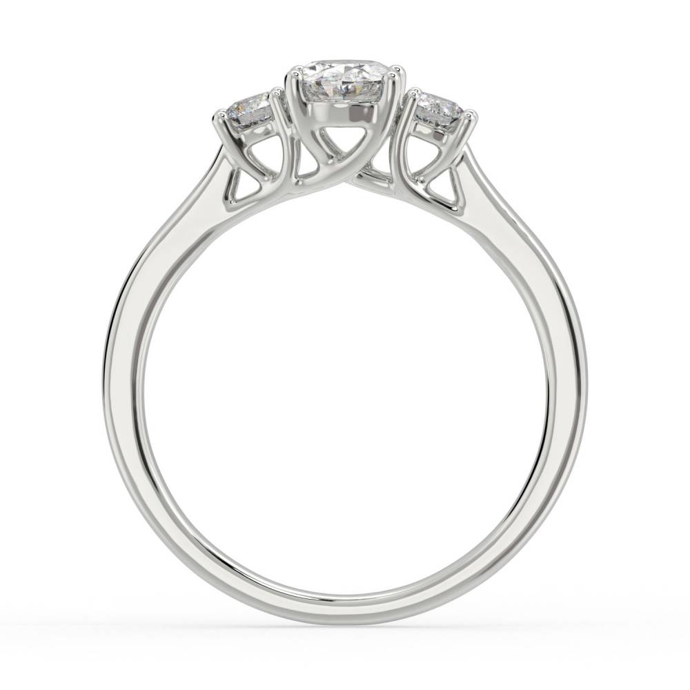DHDOMR3266 Oval & Round Diamond Trilogy Ring W