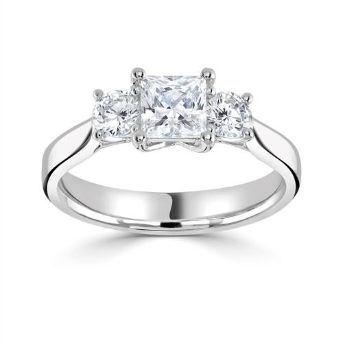 Princess & Round Diamond Trilogy Ring W