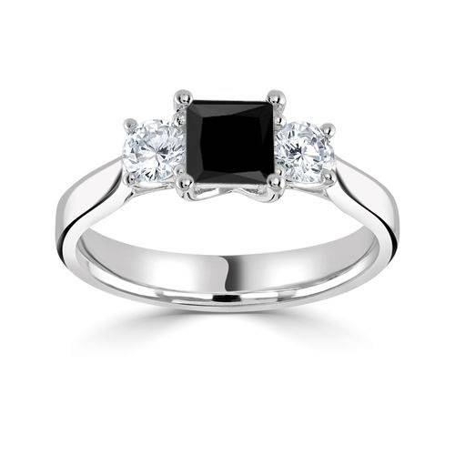 Princess Black Diamond Trilogy Ring P