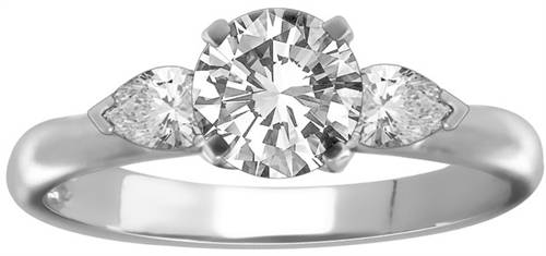 Round & Pear Diamond Trilogy Ring P