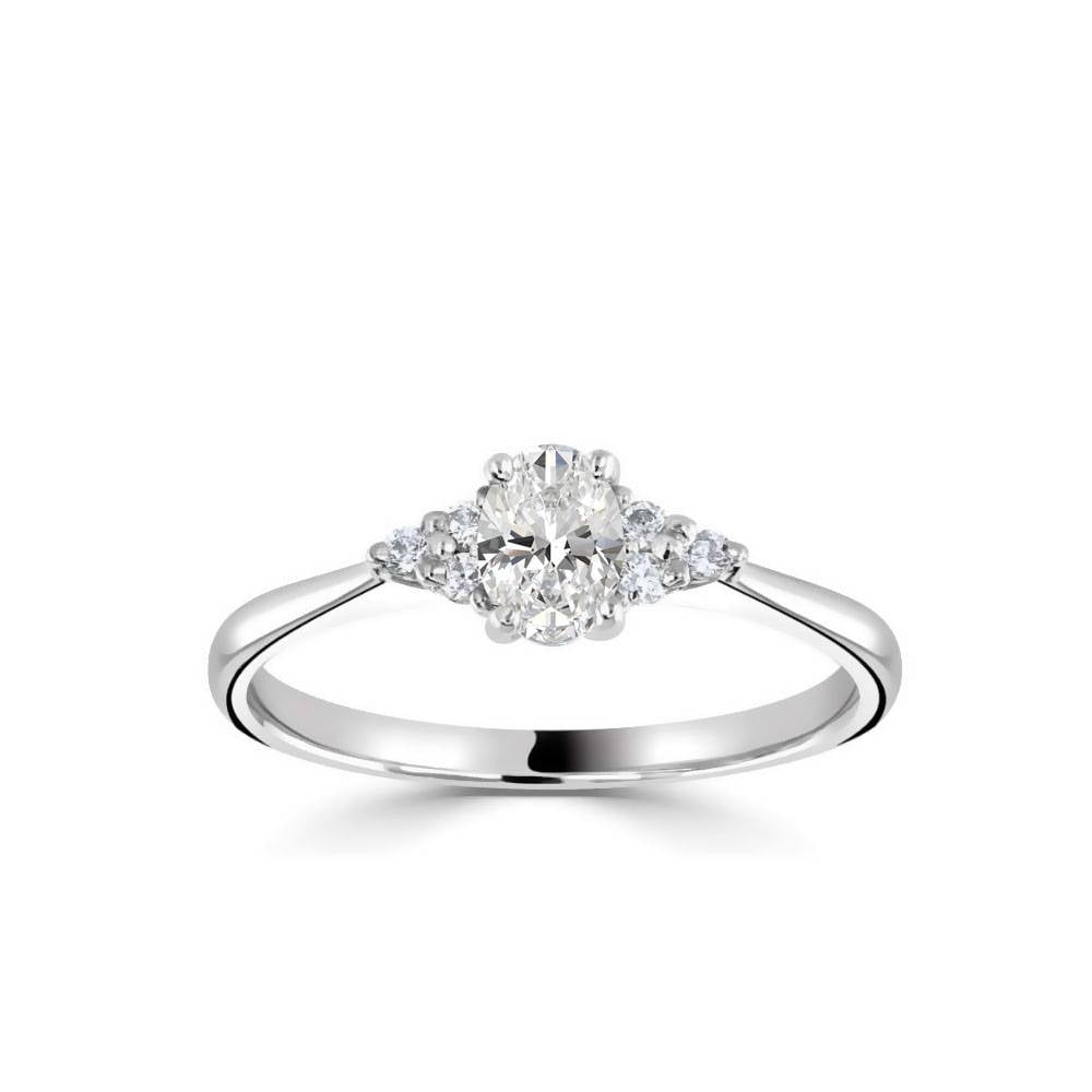 Oval Diamond Designer Engagement Ring P