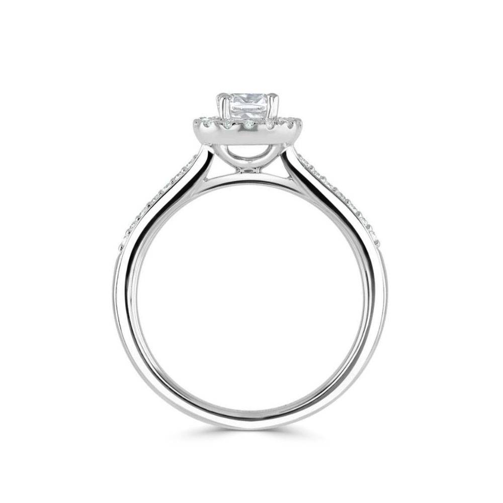 Cushion Diamond Halo Engagement Ring P