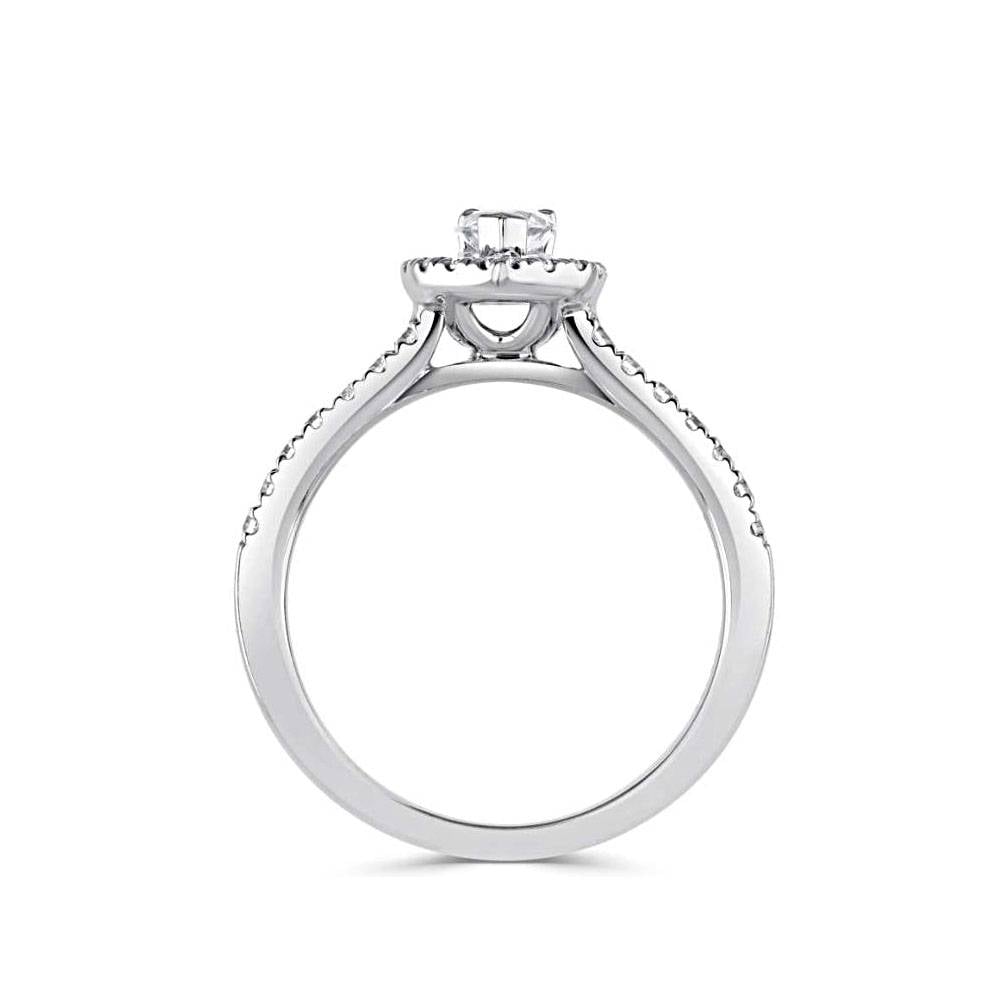 Pear Diamond Halo Engagement Ring P
