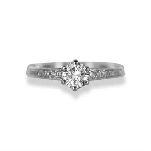 Round Diamond Vintage Engagement Ring P