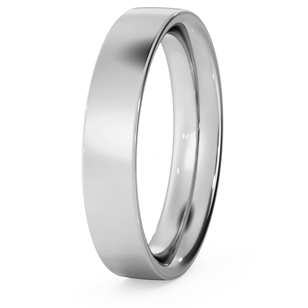 DHFC04M Flat Court Wedding Ring - 4mm width, Medium depth P
