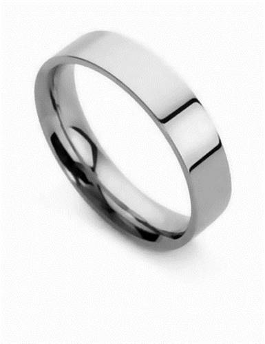 DHFC05 Flat Court Wedding Ring - 5mm width, Thin depth - Diamond Heaven