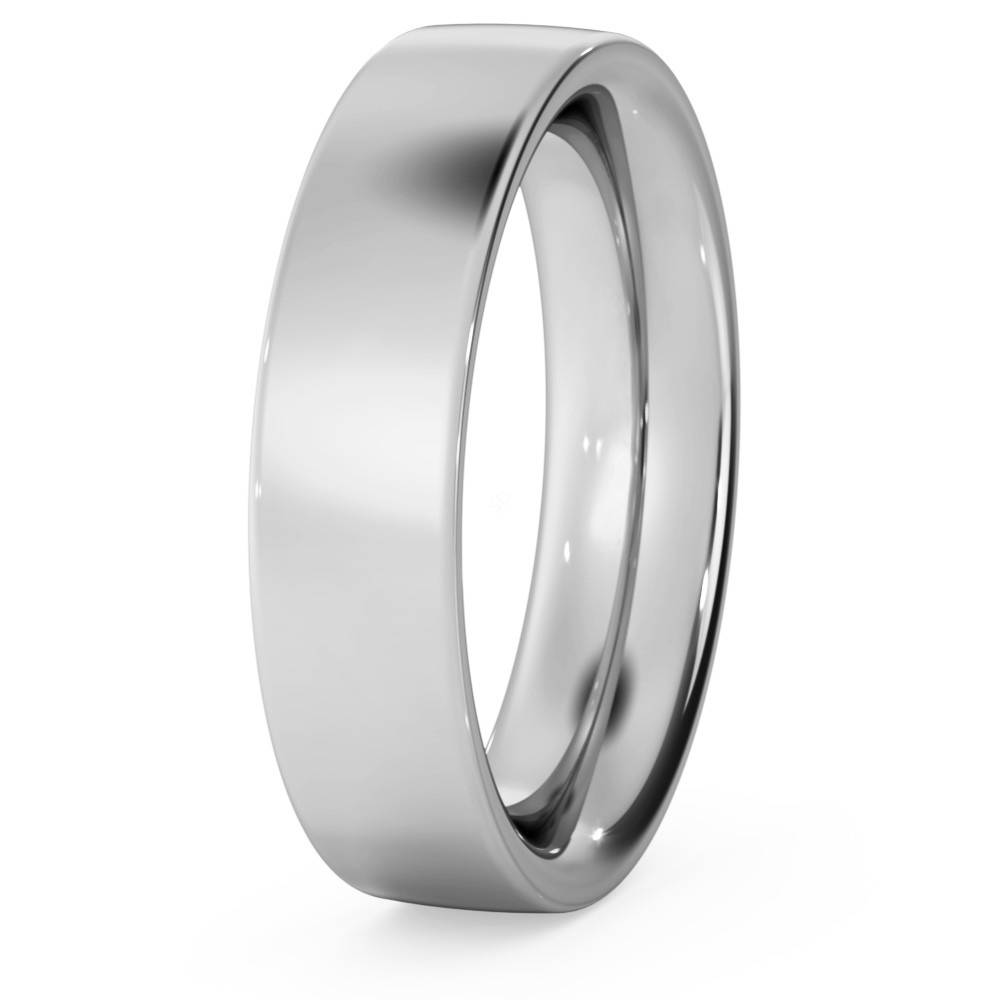 DHFC05H Flat Court Wedding Ring - Heavy weight, 5mm width P