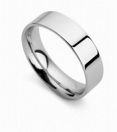 DHFC07 Flat Court Wedding Ring - 7mm width, Thin depth P