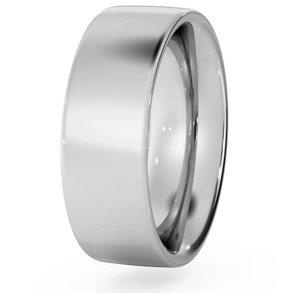 DHFC07H Flat Court Wedding Ring - Heavy weight, 7mm width P