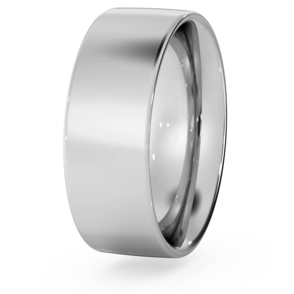 DHFC07M Flat Court Wedding Ring - 7mm width, Medium depth P
