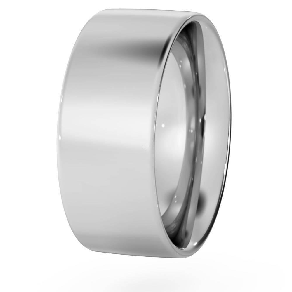 DHFC08M Flat Court Wedding Ring - 8mm width, Medium depth P