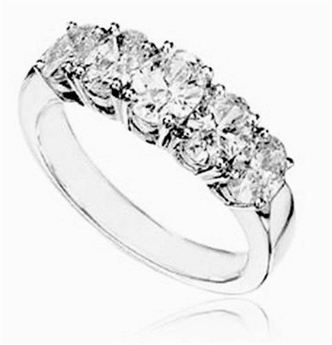DHHET1010 5 Stone Oval Diamond Half Eternity Ring W