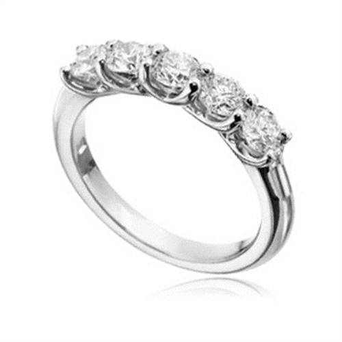 DHHET1017 5 Stone Round Diamond Half Eternity Ring W
