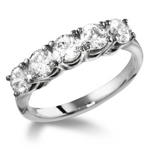 DHHET2001 5 Stone Round Diamond Half Eternity Ring W
