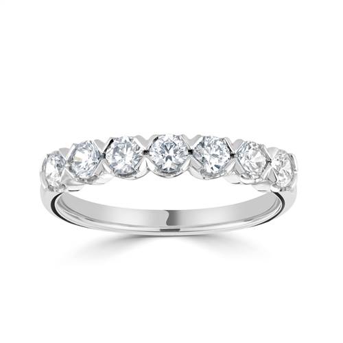 DHHET2022 7 Stone Round Diamond Half Eternity Ring W