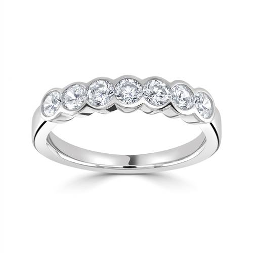 0.25 SI/G-H 7 Stone Round Diamond Half Eternity Ring W