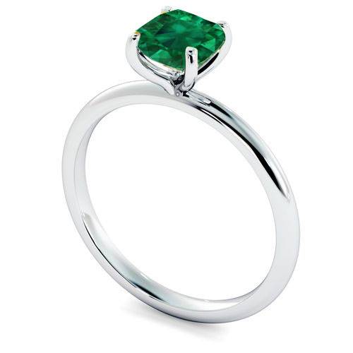 Fancy Emerald Green Cushion Diamond Solitaire Ring P