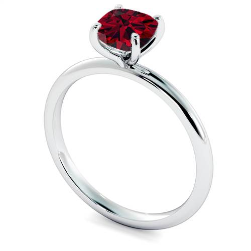 Classic Cushionruby Solitaire Ring P