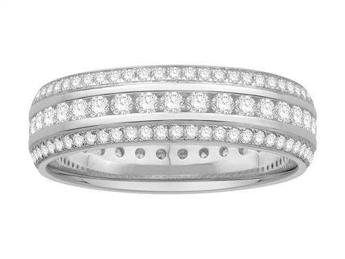 1.00ct Elegant Round Diamond Multi Row Dress Ring P