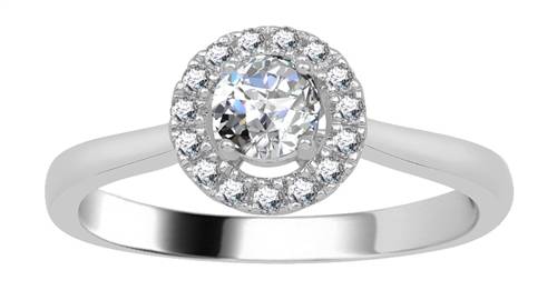 0.50ct VS/FG Petite Round Diamond Halo Ring W