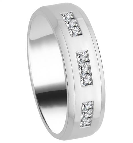 7mm Mens Princess Diamond Ring W