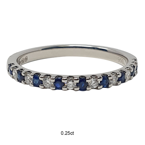 2mm Blue Sapphire And Diamond Eternity Ring W