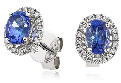 Tanzanite & Diamond Cluster Earrings P