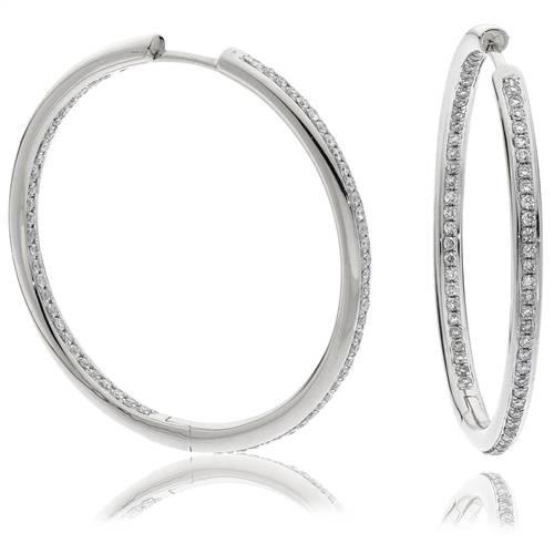 0.75ct Modern Round Diamond Hoop Earrings W