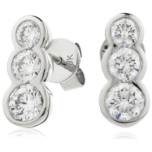 0.60ct Modern Round Diamond Drop Earrings W