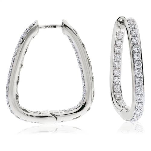 0.75ct Modern Round Diamond Hoop Earrings W