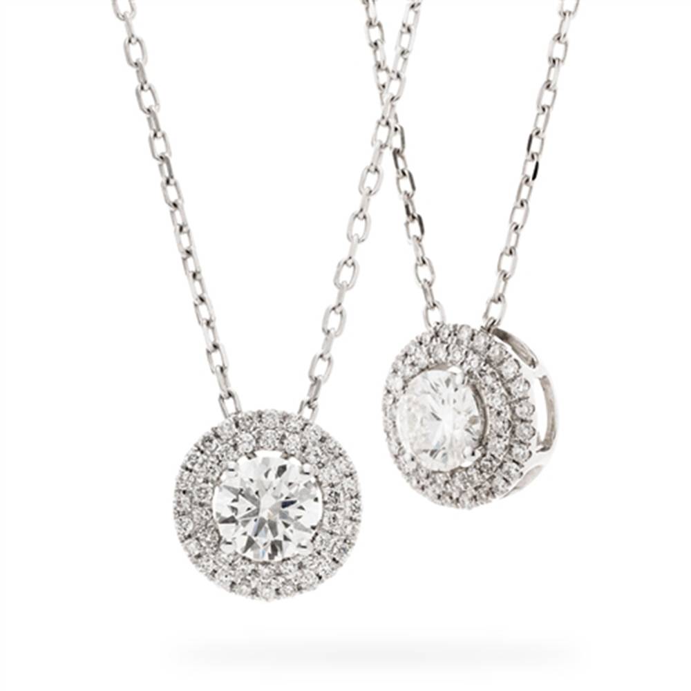 0.50ct SI/FG Round Diamond Designer Halo Necklace W