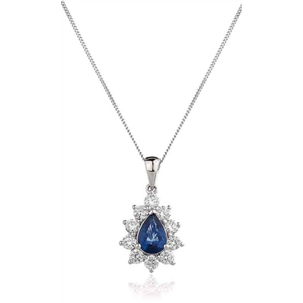 Blue Sapphire & Diamond Pendant W