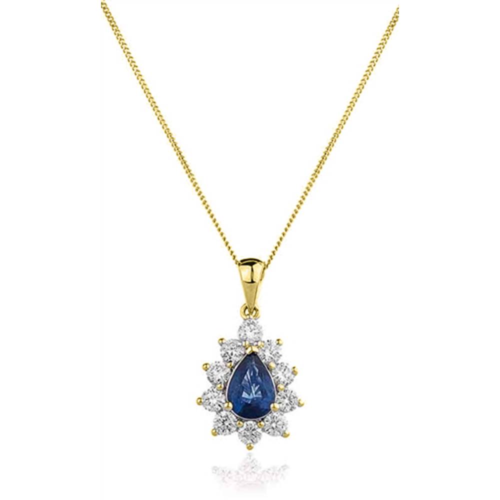 Blue Sapphire & Diamond Pendant Y