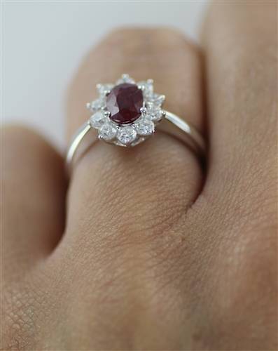 1.60ct Ruby & Diamond Cluster Ring W