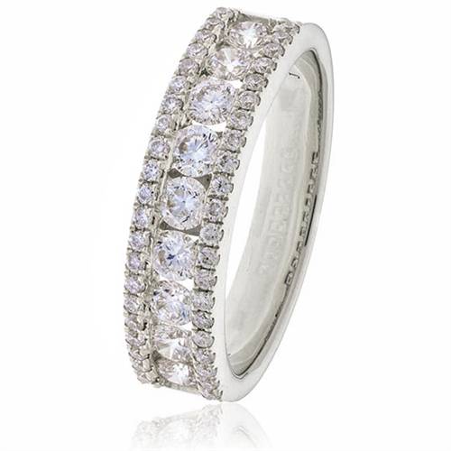 1.00ct Elegant Round Diamond Multi Row Dress Ring W