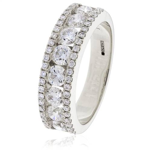 1.50ct Elegant Round Diamond Multi Row Dress Ring P