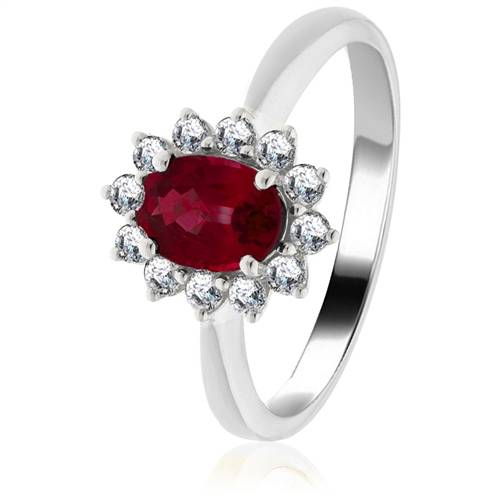 1.30ct Ruby & Diamond Cluster Ring W