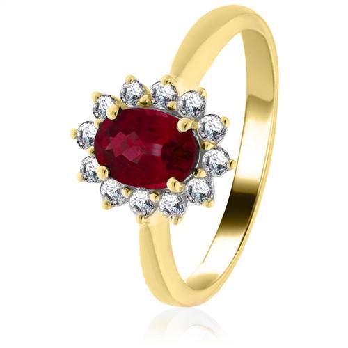 1.30ct Ruby & Diamond Cluster Ring Y