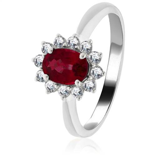 2.00ct Ruby & Diamond Cluster Ring W