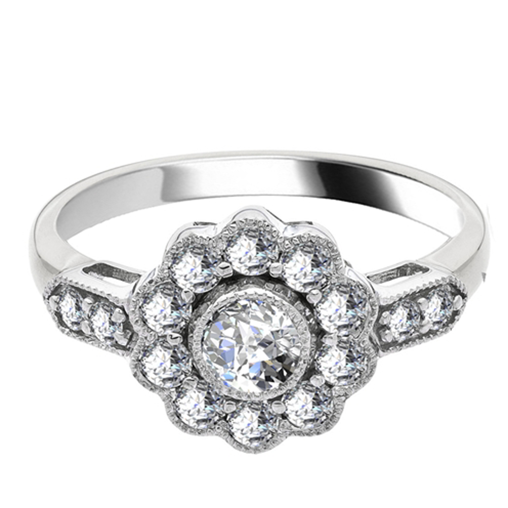 1.00ct Modern Round Diamond Designer Ring W