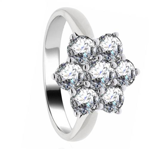 2.00ct Elegant Round Diamond Cluster Ring W