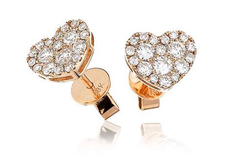 Unique Round Diamond Cluster Earrings R